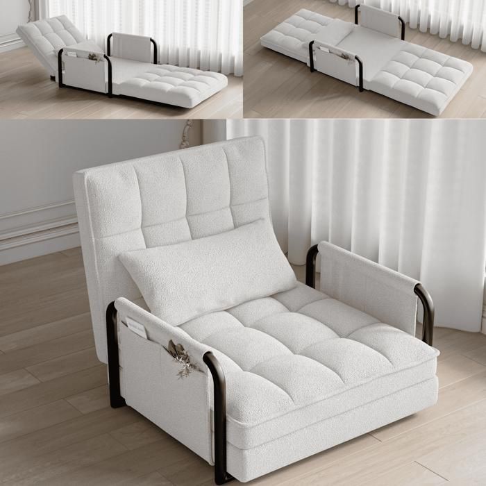 HOMCOM Canapé-lit Canapé Convertible Fauteuil Chauffeuse 1 Place