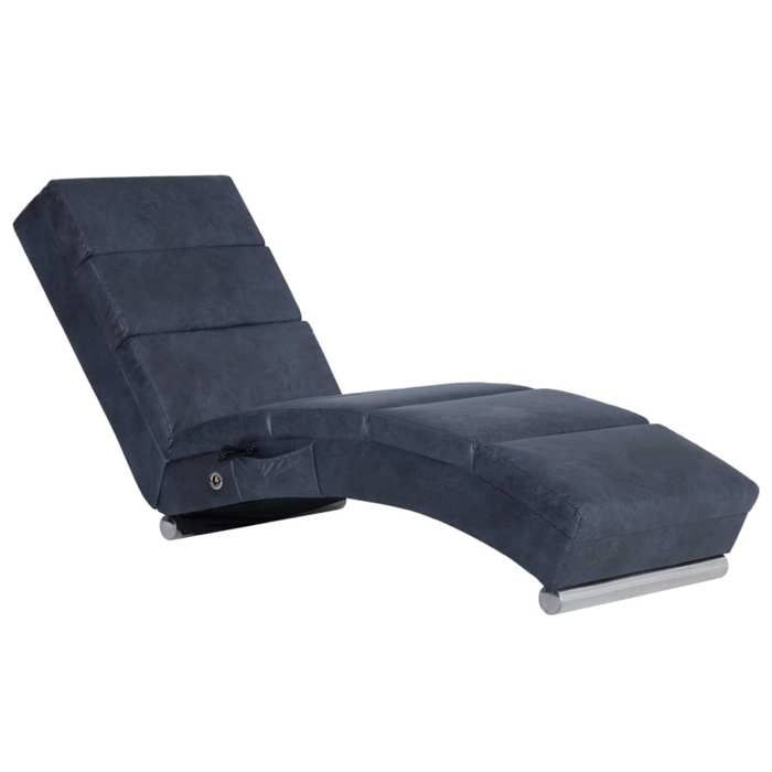 KENNETH@ Fauteuil salon Chaise longue de longue Gris Similicuir daim - 155x51x71 cm CL5733184