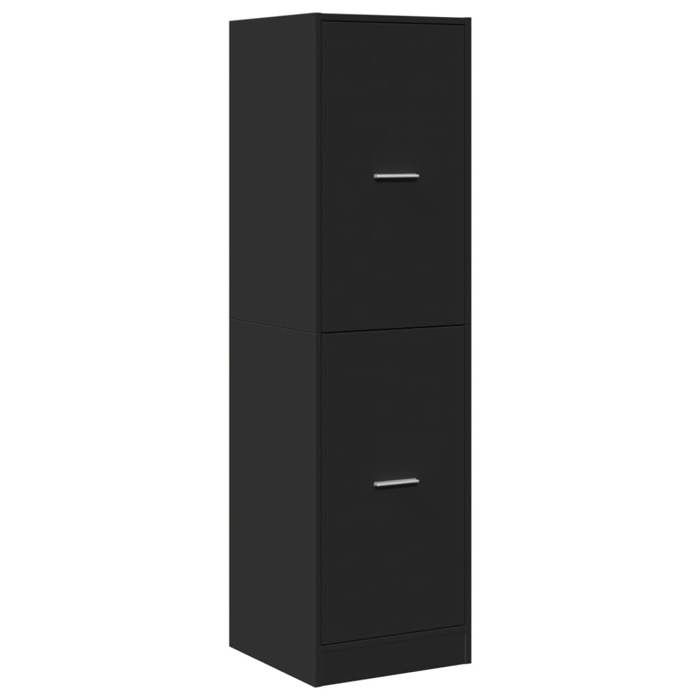 Noir Armoire dapothicaire JILLS Armoire à pharmacie/cuisine noir 40x41x144 5 cm bois dingénierie LV2167