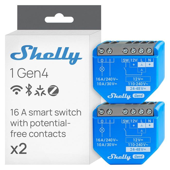 Module Interrupteur - SHELLY - Shelly 1 Gen4 - Zigbee Wi-Fi - 16A - Compatible Alexa Google