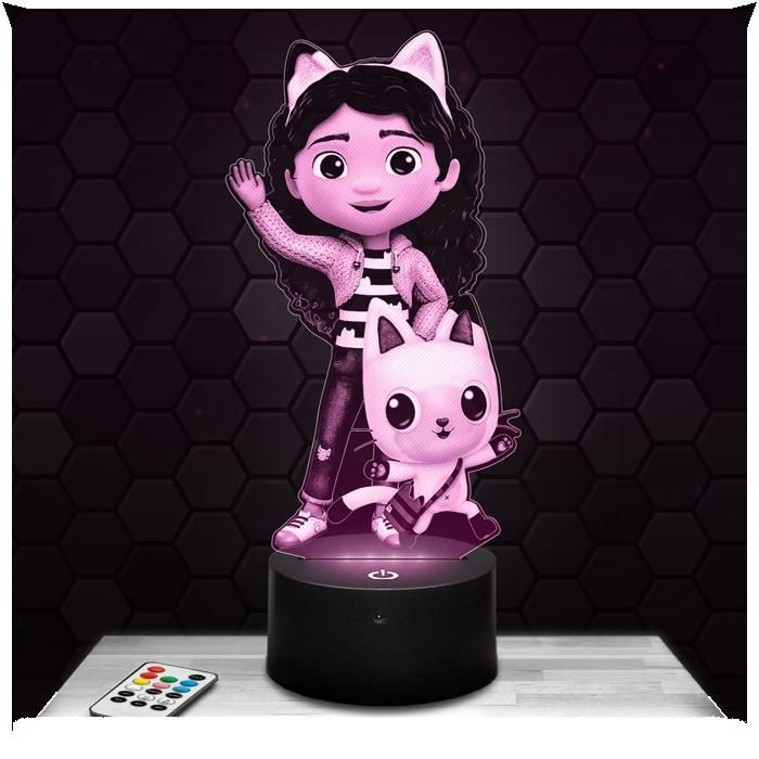 Lampe 3d _ Gabby et la Maison Magique - Jouet Figurine Cadeau Gabby Chats- Veilleuse Led Tactile TOP