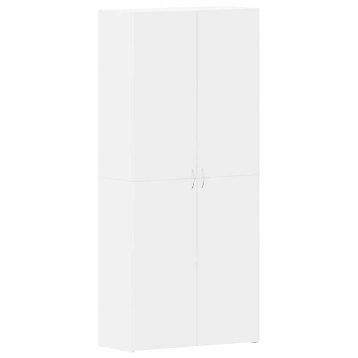 Armoire à chaussures moderne - vidaXL - 80x35.5x180 cm - Blanc - Bois dingénierie - Grande capacité de rangement