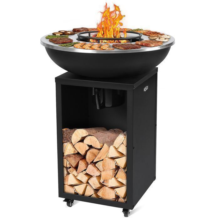 Barbecue à Charbon avec 2 Tables Latérales Pliantes, Barbecue Extérieur Portable avec Roues & Plateau à Charbon à 6 Positions & Étagère, pour Camping | Leroy Merlin Barbecue à Charbon avec 2 Tables Latérales Pliantes, Barbecue Extérieur Portable avec Roues & Plateau à Charbon à 6 Positions & Étagère, pour Camping | Leroy Merlin