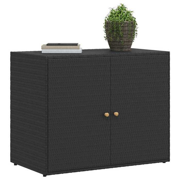Noir - LEMON® Armoire de rangement de jardin - grand stockage - Haut de rangement - Noir 100x555x80cm - résine tressée 611 - Soldes