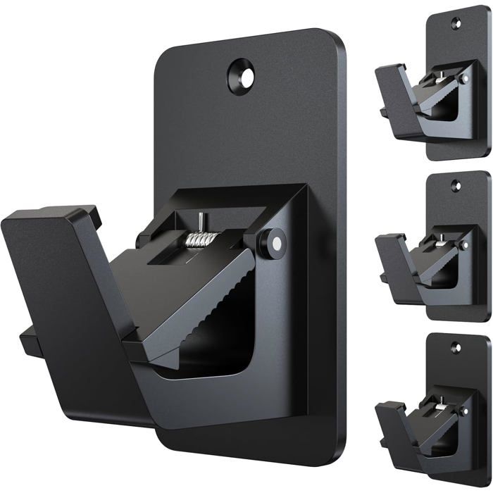 Supports de tringle à rideaux sans perçage - ESTAMPILLE - Lot de 4 - Montage mural - Adhésif et vis