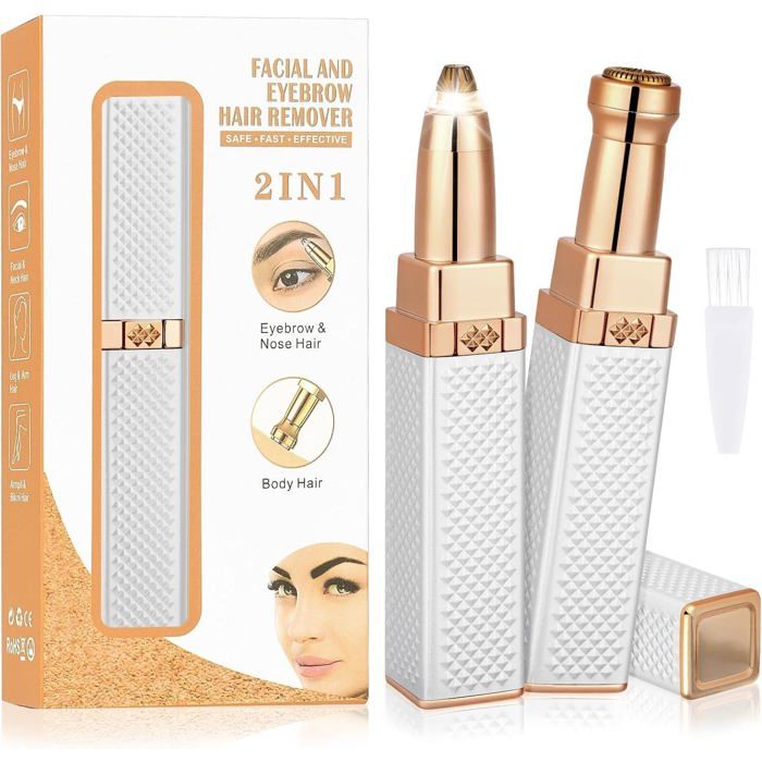 Épilateur Visage Pour Femmes2 En 1 Tondeuse Visage Sourcils Rasoir Visage Femme Usb RechargeableRasoir Femme ElectriqueApparei
