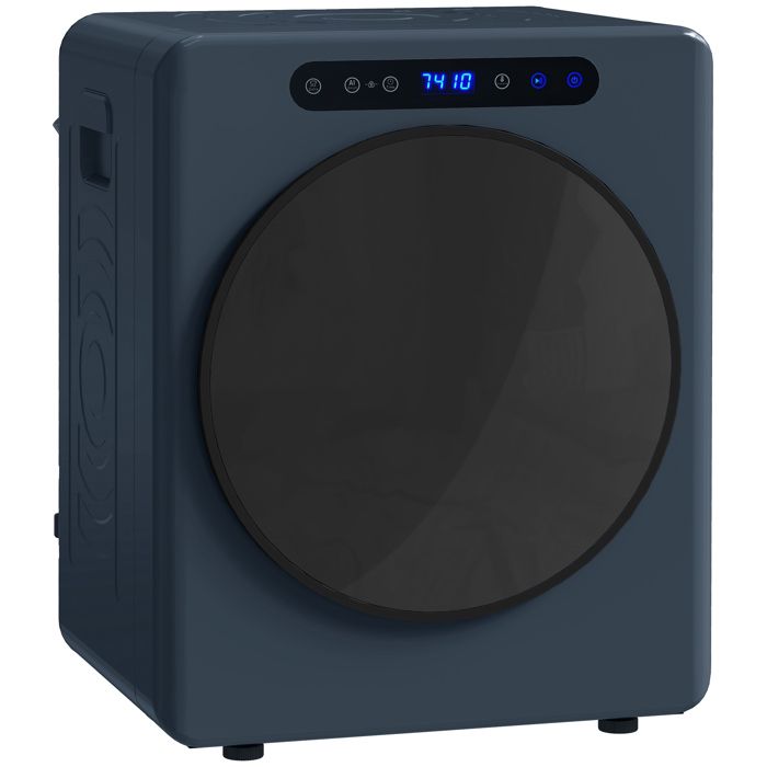 Sèche linge à évacuation - HOMCOM - 1000 W 3 Kg - 6 modes de séchage minuterie - acier inoxydable - 49 x 43 x 61 cm - bleu - Hom
