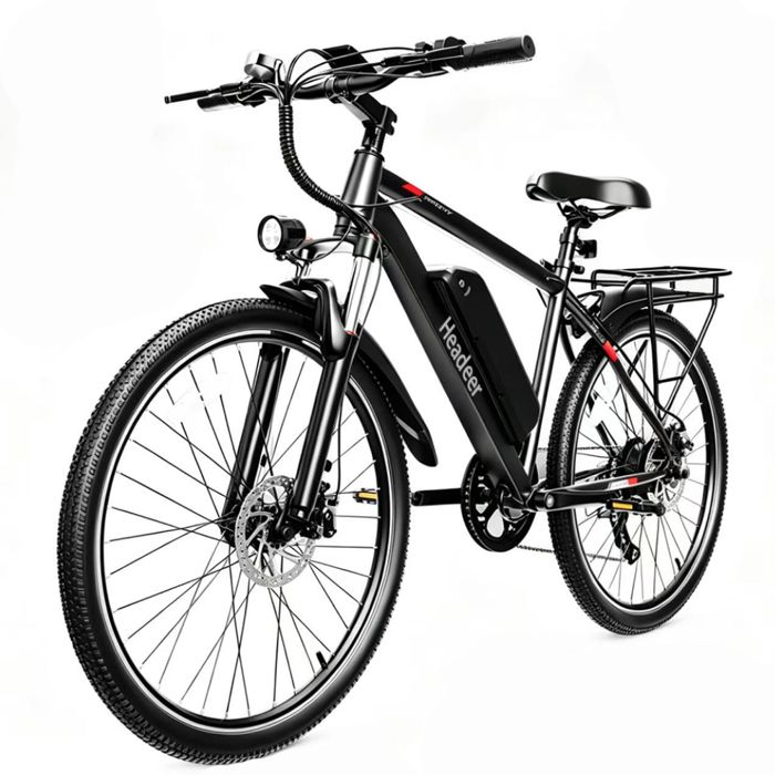 HEADEER BK1350 Vélo électrique Moteur 500W Batterie 48V 15 Ah 35km/h VTT électrique 26 Pouces Noir