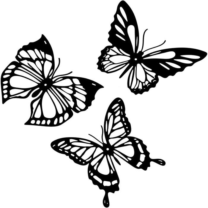 Papillons décoratifs en métal pour maisonintérieur et extérieurpatioclôtureabrisSchmetterlinge OBJET DE DECORATION MURALE