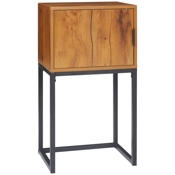 Table console industrielle - Design industriel élégant - Bois naturel et acier - Dimensions 40x30x76 cm - Poids 8 kg