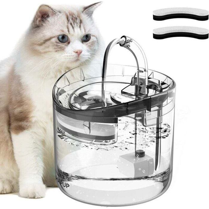 – Fontaine à eau automatique pour chat 18L – 2 modes découlement – Ultra silencieuse avec 2 filtres à charbon – Conception incli