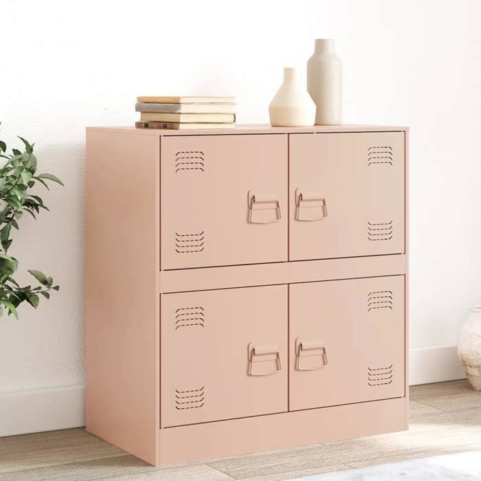 Rose Buffet rose 67x39x73 cm acier - Meuble Rangement LV36384
