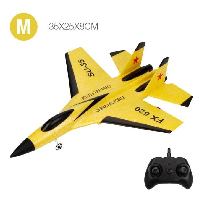HoveeLuty Avion RC Su-35 2,4 GHz – EPP Gyroscope 3 Axes – Batterie 150mAh – Portée 120m – Jaune