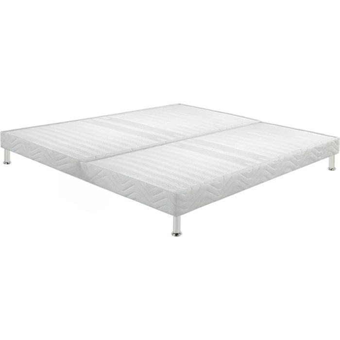 Sommier tapissier + pieds 80+80x200 Omega blanc 18 lattes Sommier tapissier + pieds 80+80x200 Omega blanc 18 lattes