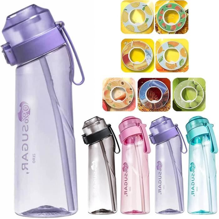 Bouteille d'eau aromatisée Air Up, tasse à eau parfumée, bouteille d'eau de  sport pour l'extérieur, bouteille d'eau à la mode avec des dosettes de  saveur de fruits, 650ml