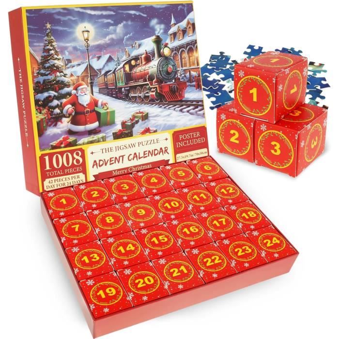 Calendrier de l'avent Adulte 2023, Puzzle Adulte 1000 Pieces Idee Cadeau  Noel pour Femme Homme Enfant Calendrier de l'avent Cadeau - Cdiscount Jeux  - Jouets