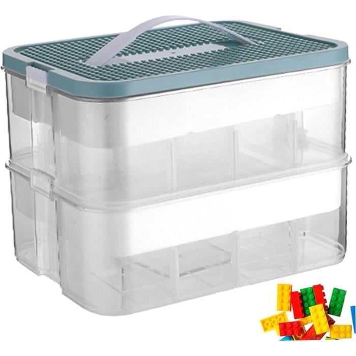 Boîte de rangement en plastique avec couvercle ＆ Organisateur de tiroir des  compartiments de poignée pour organiser lego,perle,outil - Cdiscount Maison