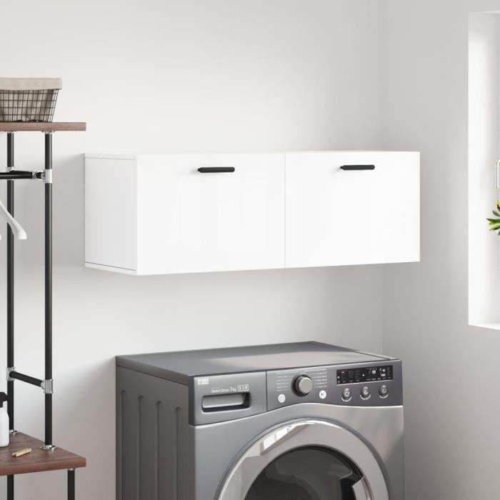MMT Furniture Designs Ltd Armoire De Rangement Haute Blanche - Bois D'Ingénierie 55x35x125 Cm, 2 Portes Verrouillables