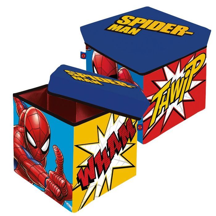 Pouf Spiderman avec rangement en tissu