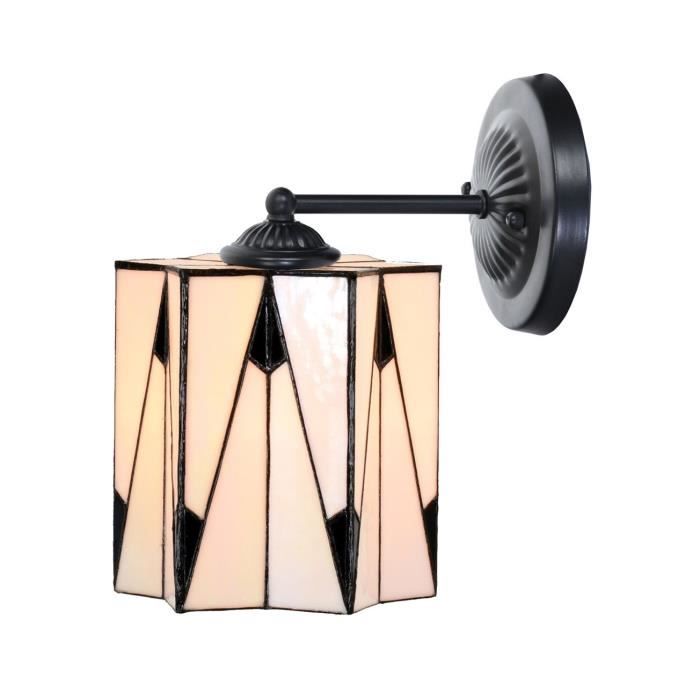 Coloured By Art - Tiffany Lampe - Applique Tiffany noire avec French Art Deco