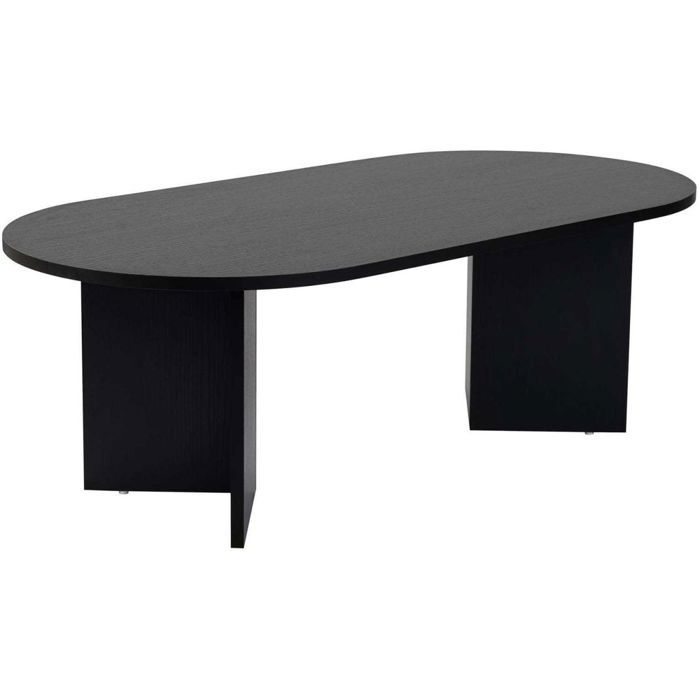 Table basse ovale en aggloméré coloris noir L119 cm - IRIS
