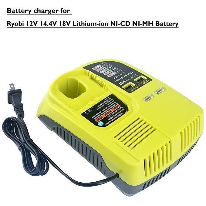 Chargeur de Batterie Rapide pour Ryobi P117 12V à 18V Li-ion Ni-Cd Ni-Mh  avec double USB chargeur outil puissance électrique - Cdiscount Auto