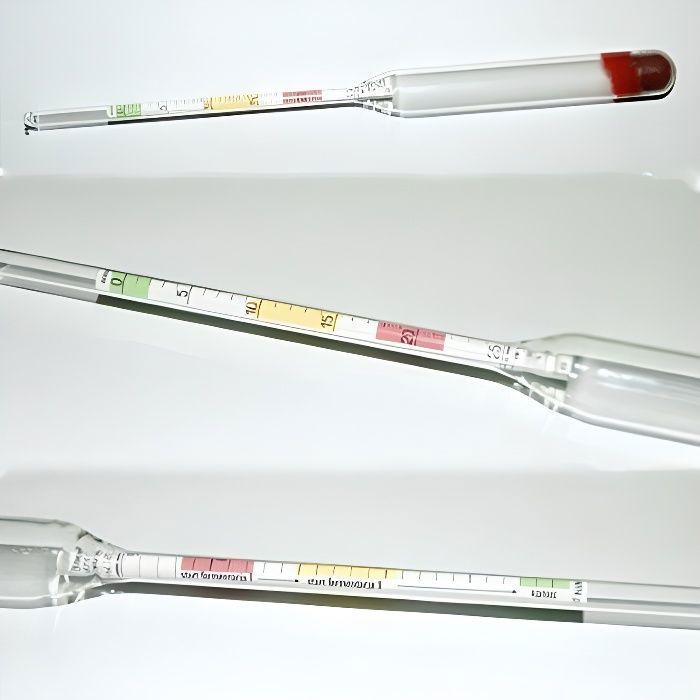 Vinomètre/alcoomètre En Verre - Lot De 2, échelle 0-25%, Pour Mesurer Le Taux D'alcool Du Vin Et De La Bière