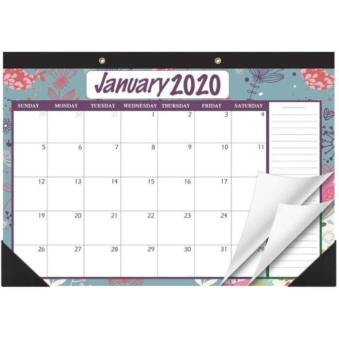 Calendrier mensuel du bloc-notes année 2020-2021 calendrier mural de bureau  pour planificateur quotidien de bureau à A407 - Cdiscount Beaux-Arts et  Loisirs créatifs