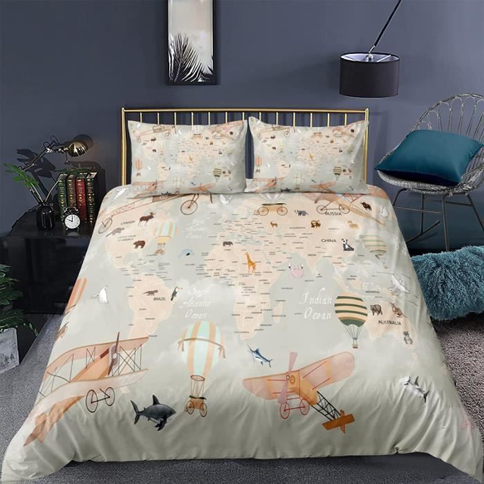 Parure De Lit 2 Pièces Avec Motif Capybara En Microfibre - Housse De Couette 135x200 Cm Et Taie D'oreiller Simple (48x75 Cm)