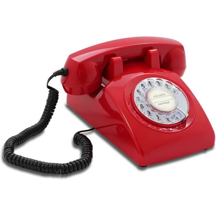 Telephone Fixe Filaire retro Vintage avec Cadran Rotatif et Cloche en metal  des createurs Opis Technology en Allemagne - Cdiscount Téléphonie