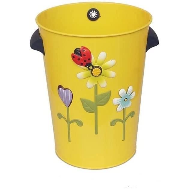 Poubelle Élégante 10L En Cuir Marbré Doré - Pour Salle De Bain, Salon, Bureau - JINYCOME