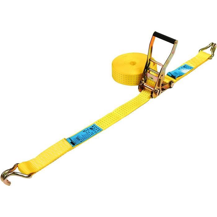 Lot De 4 Sangles D'arrimage à Cliquet De 2.5m X 25mm 800Kg, Couleur Orange