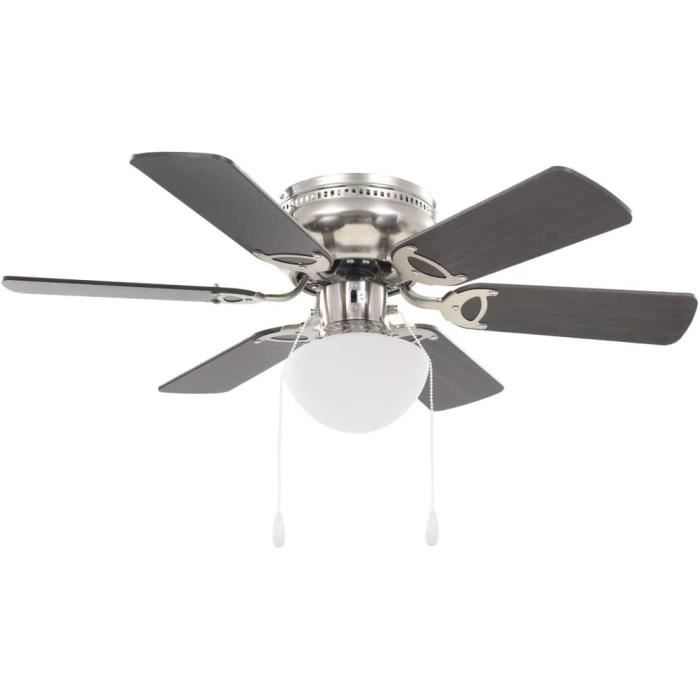 Ventilateur de Plafond orné avec lumière 82 cm Marron foncé [155]