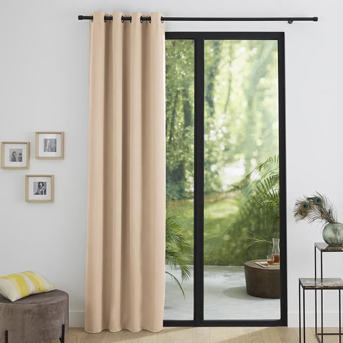 Rideau occultant thermique beige 140 x 260 cm