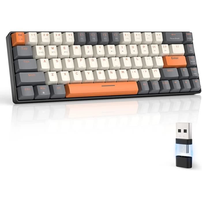 Clavier Gamer – MAGIC-REFINER – RK68 – Mécanique 60% – Bluetooth 5.0/2.4Ghz – Hot Swappable