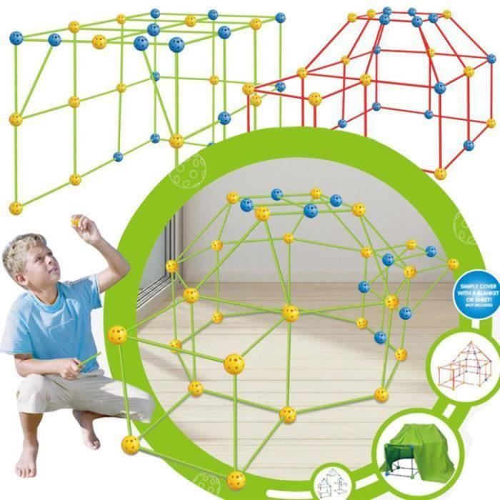 131Pcs Kids Fort Building Kits,DIY Puzzle,Maison Jouet,Construisez Votre  cabane,Bricolage Construction Châteaux Tunnels - Cdiscount Jeux - Jouets