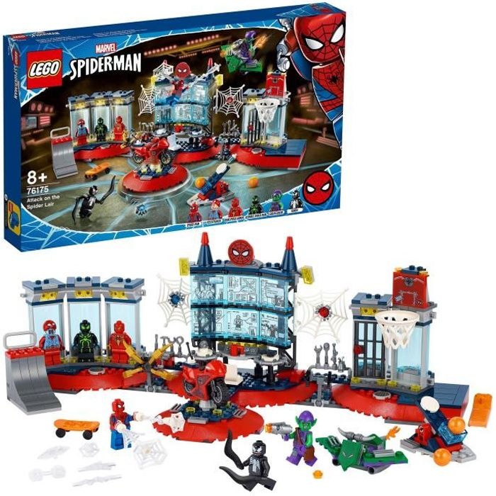 LEGO® Marvel 76175 L'Attaque contre le Repaire de Spider, Jouet Marvel et Figurine Venom