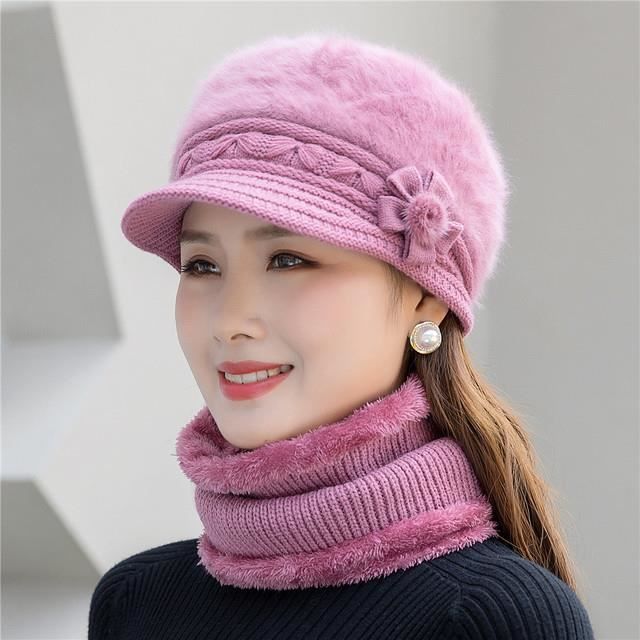 Chapeaux pour Femmes Mode Hiver Tricoté Chapeau Streetwear Bonnets