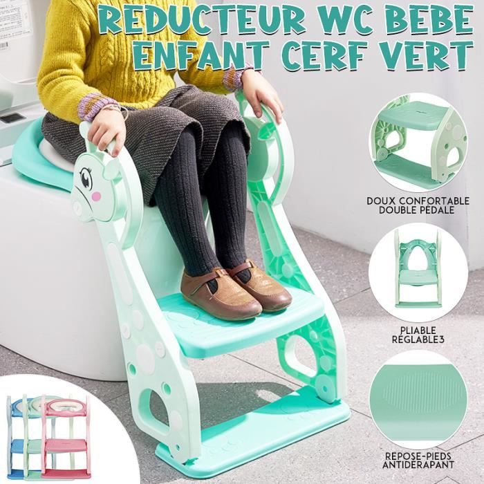 Reducteur de Toilette avec échelle Marches Siège de Toilette anti-dérapant  robuste pliable et réglable Bébés enfants Réducteur de WC - Cdiscount  Puériculture & Eveil bébé