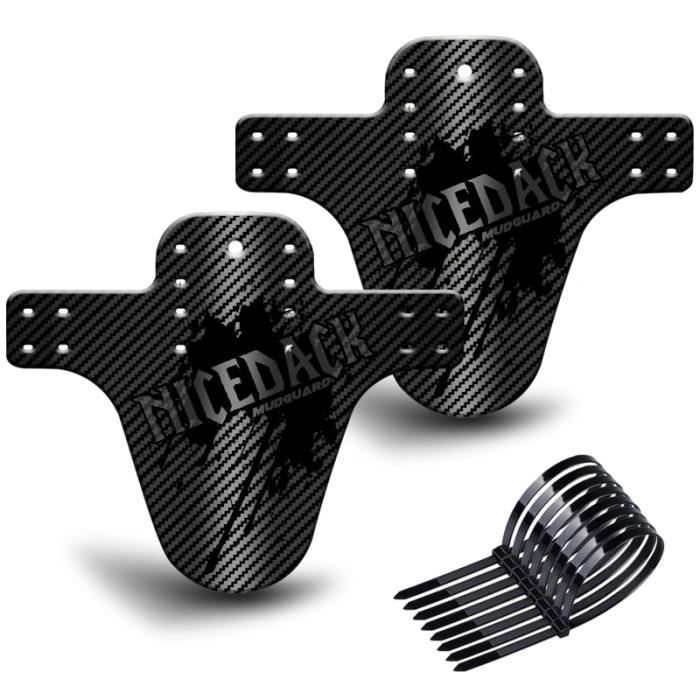 Garde-boues VTT Avant Et Arrière - 2 Pièces, Plastique Rouge Et Noir