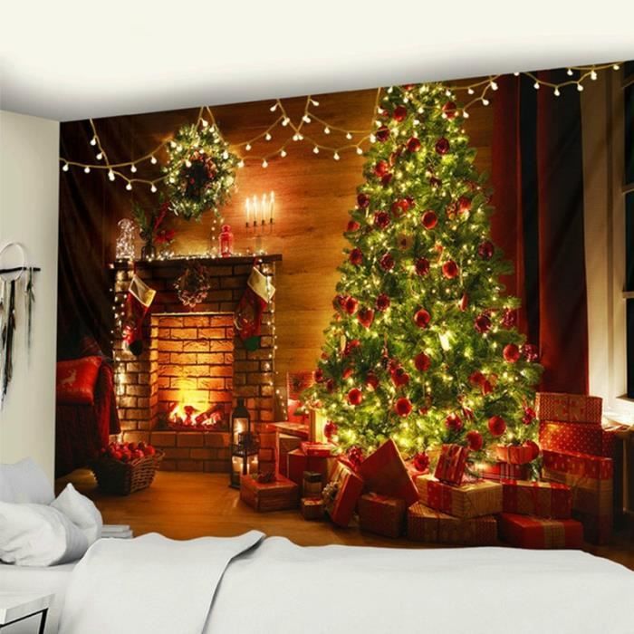 Papier peint mural d’arbres de Noël pour une maison féerique