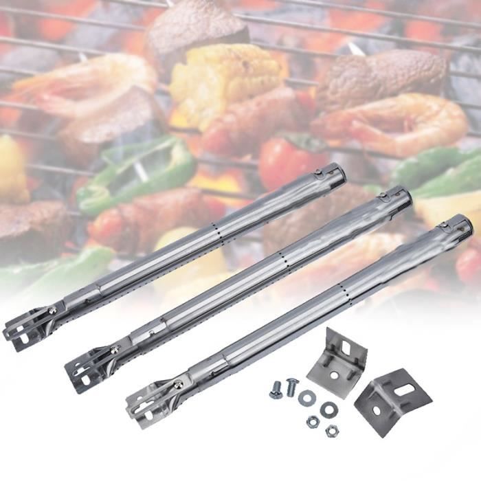 Taille 3 pièces de rechange universelles pour Barbecue à tuyau droit, brûleur de Tube de gril à gaz en acier inoxydable, grillades