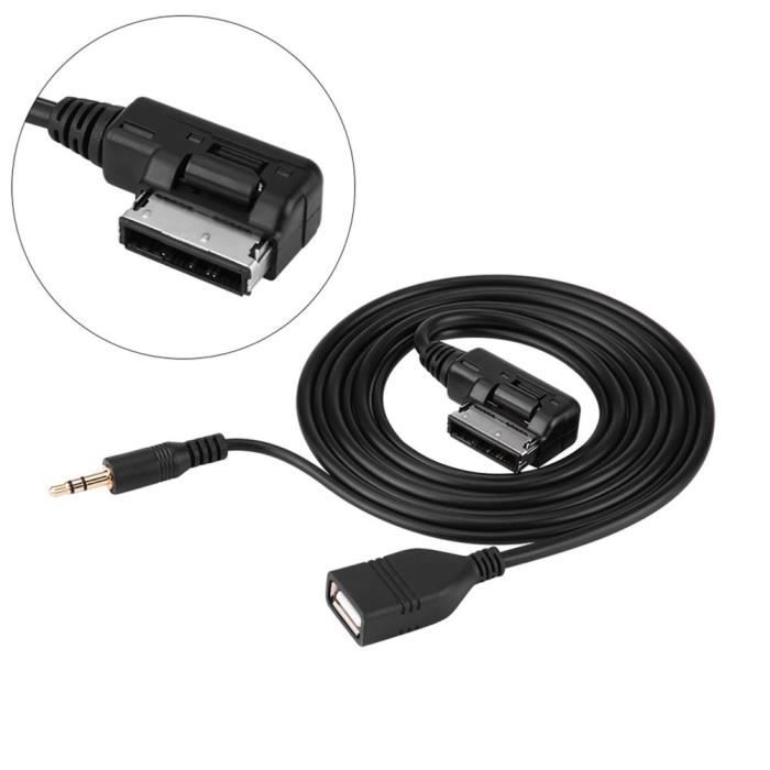 Drfeify câble USB AUX Câble adaptateur audio AUX USB de voiture pour Mercedes Benz C63 E200l CLS E S ML classe
