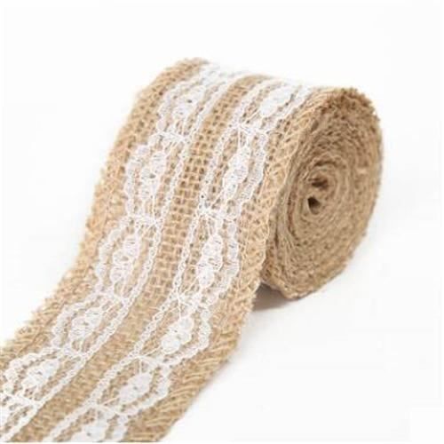 Lot De 9 Rubans En Jute Décoratifs Avec Dentelle Vintage - 2 Mètres Par Rouleau - Idéal Pour Mariage, Décoration Et DIY - 11