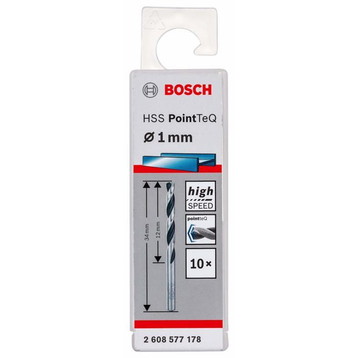 Bosch Foret hélicoïdal HSS PointTeQ 1 0 mm pack de 10 2608577178 - vue 2