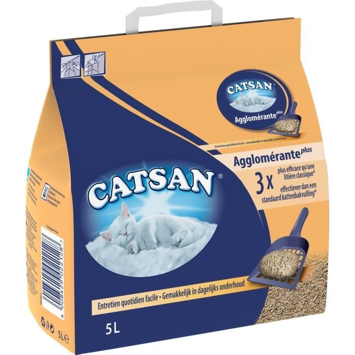 Comparer les prix de Litière pour chat - Catsan - Minérale agglomérante - 5L (lot de 3)