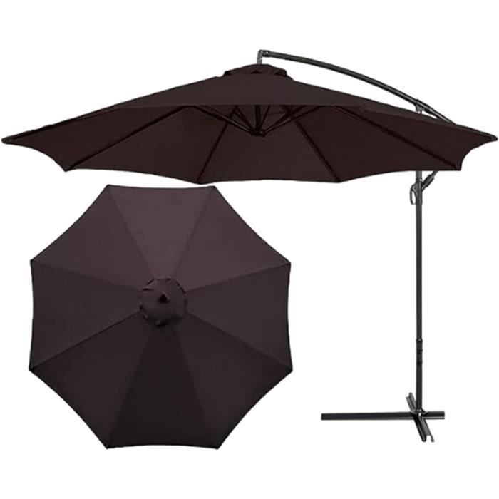 Toile De Rechange Pour Parasol 6 Bras – Housse Parasol Jardin 2m / 2.7m / 3m, Imperméable Anti-UV Polyester 500D