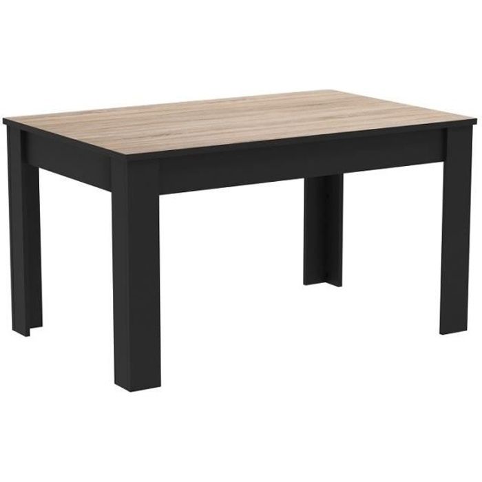 DEMEYERE Table à manger - Décor chêne brossé - WAYNE - L 138,4 x P 90 x H 77,1 cm