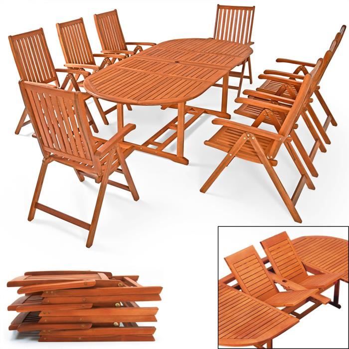 Deuba  Ensemble de jardin 8+1 • en bois d'eucalyptus FSC® • MORENO • 1