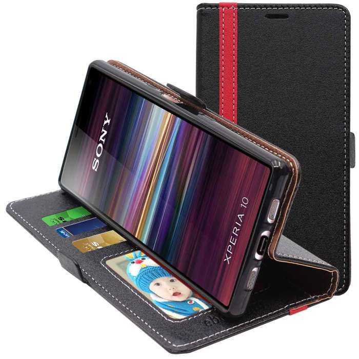 Étui Portefeuille En Cuir Pour Sony Xperia 10 II – Avec Protecteur D'écran, Antichoc, Plusieurs Couleurs